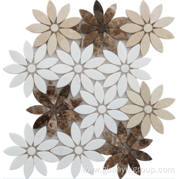 fantastic flower marble mosaic design